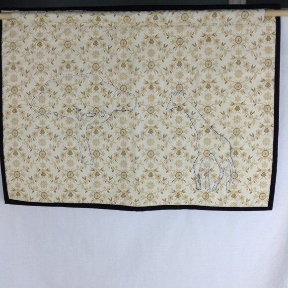 Handmade Quilted Wall Hanging African Serengeti Giraffe & Tree Wall Art - Picture 13 of 14